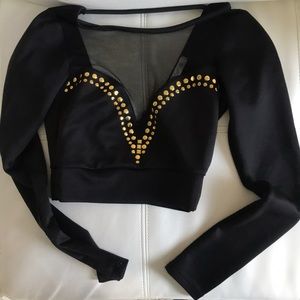 Black fancy crop top
